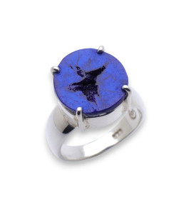 bague azurite bleu