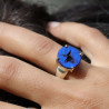 bague argent avec azurite