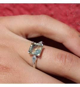 bague quartz lemon argent