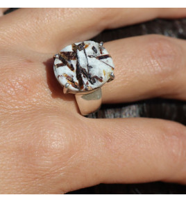bague argent et astrophyllite