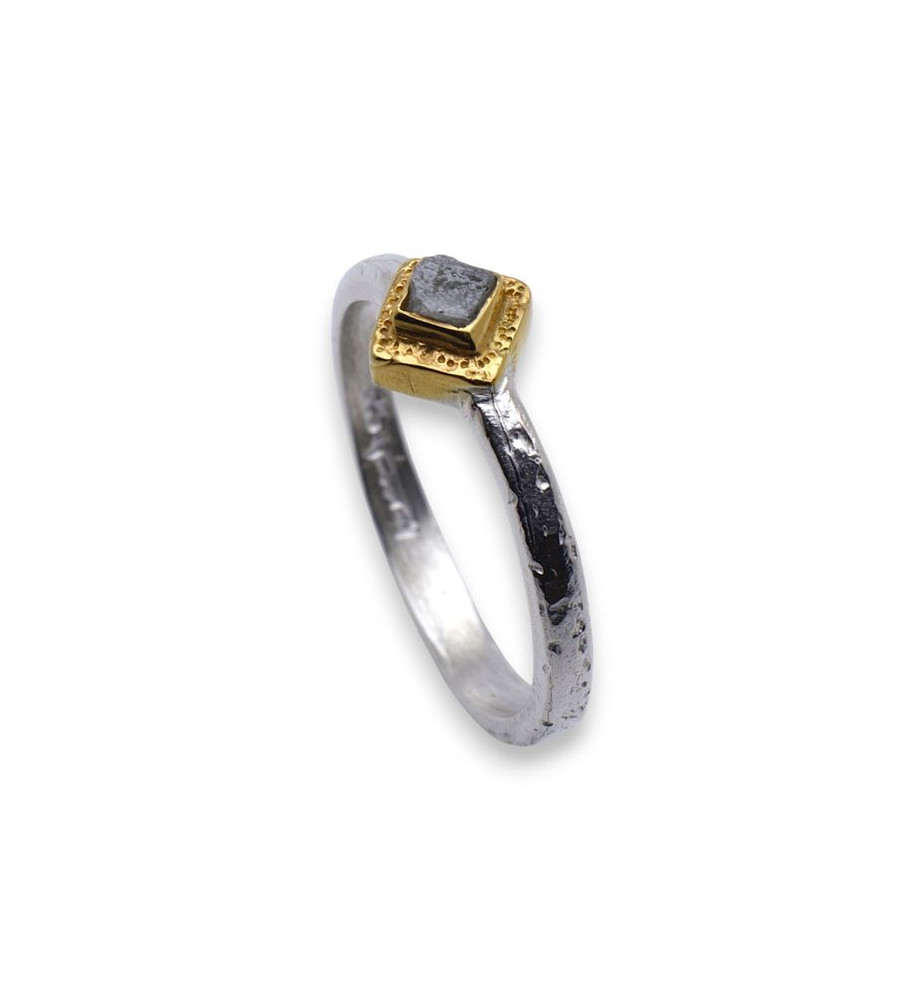 bague argent diamant