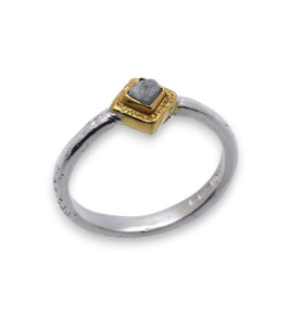 bague fine argent diamant