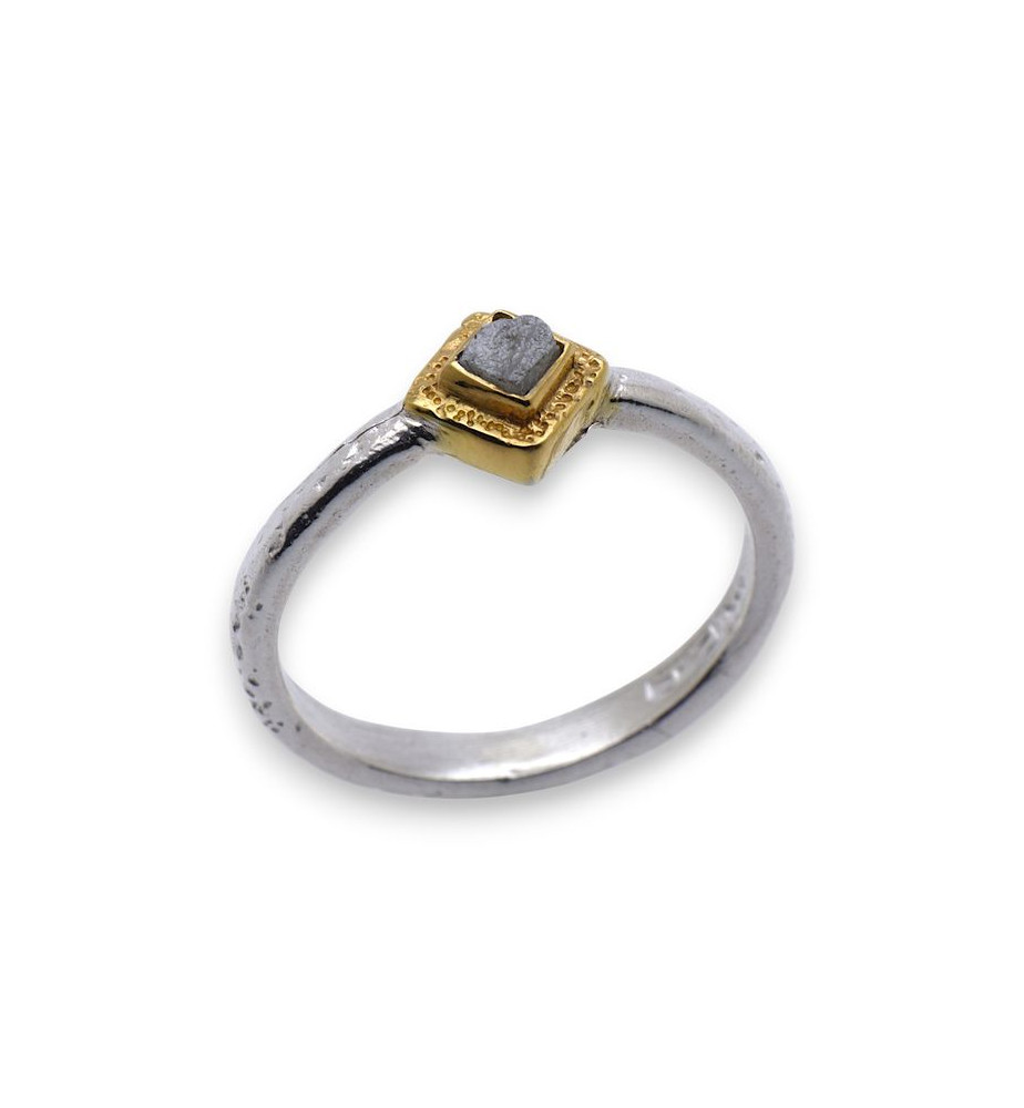 bague fine argent diamant