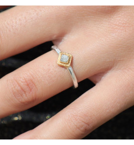 bague argent diamant femme