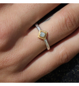 bague fine argent diamant