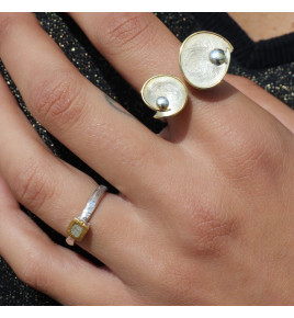 bague fine argent diamant