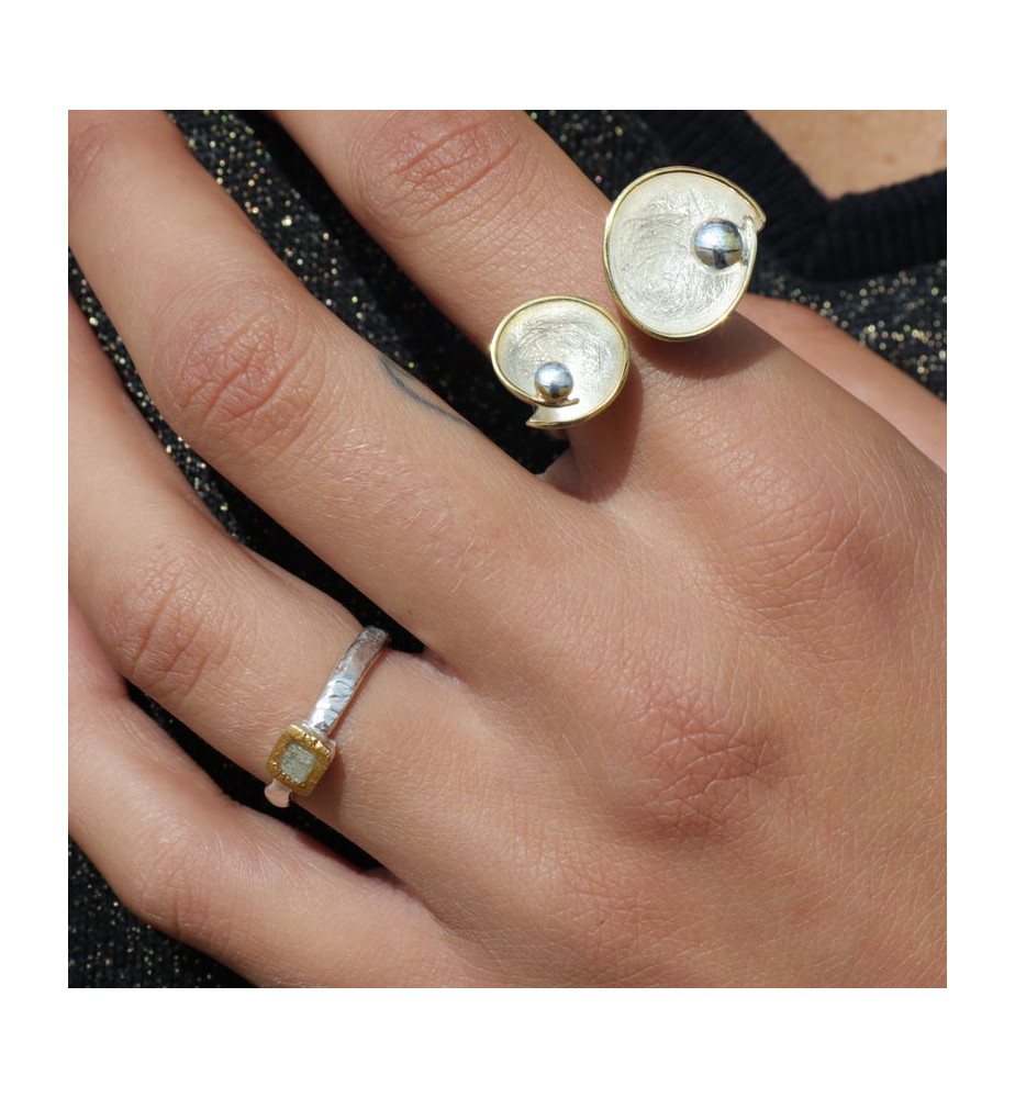 bague fine argent diamant