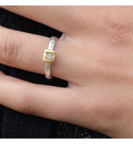 bague argent diamant