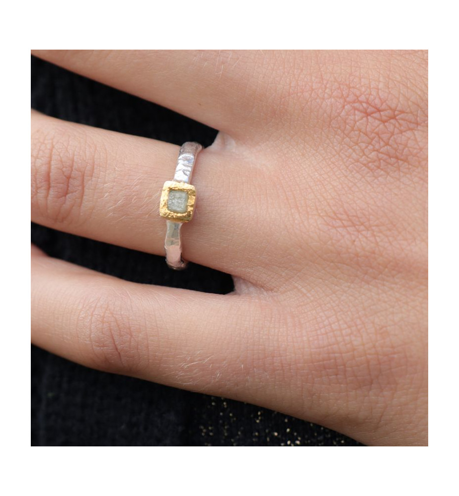 bague argent diamant