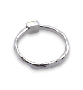 bague argent diamant brut