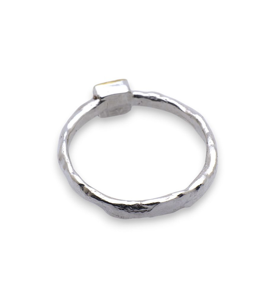 bague argent diamant brut