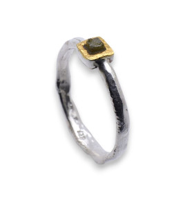 bague argent avec diamant