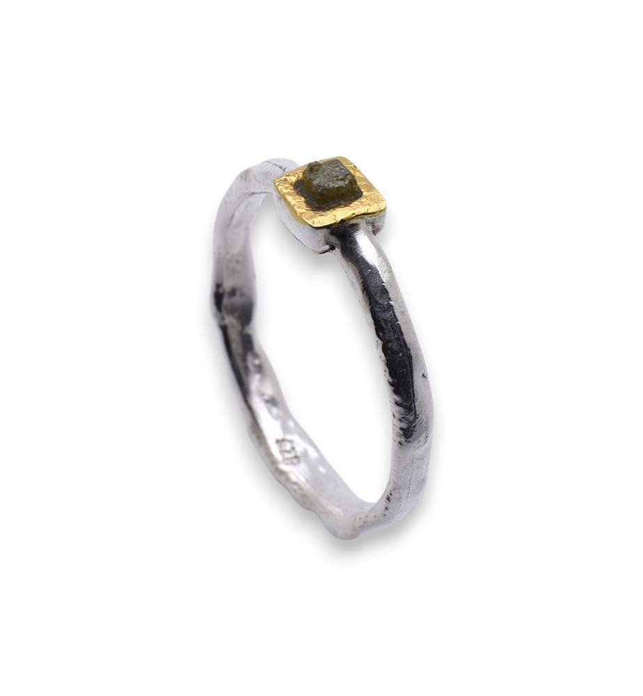 bague argent avec diamant