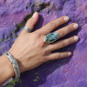 bague argent et séraphinite