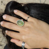 bague argent avec prehnite