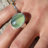 bague argent préhnite