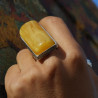 bague ambre argent