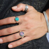 bague argent et dioptase