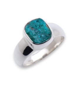 bague argent avec dioptase