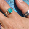 bague argent pierre dioptase
