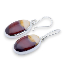 boucles d'oreilles argent jaspe