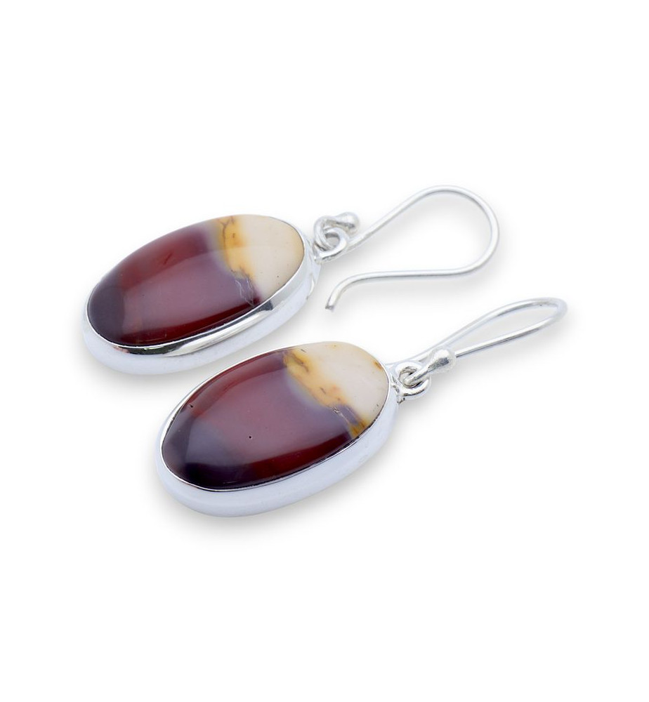 boucles d'oreilles argent jaspe