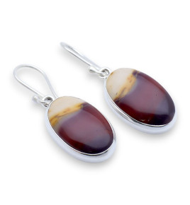 jaspe mokaite boucle d'oreille