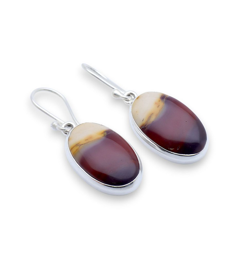 jaspe mokaite boucle d'oreille