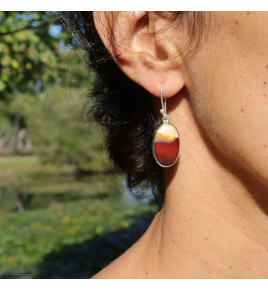 jaspe mokaite boucle d'oreille