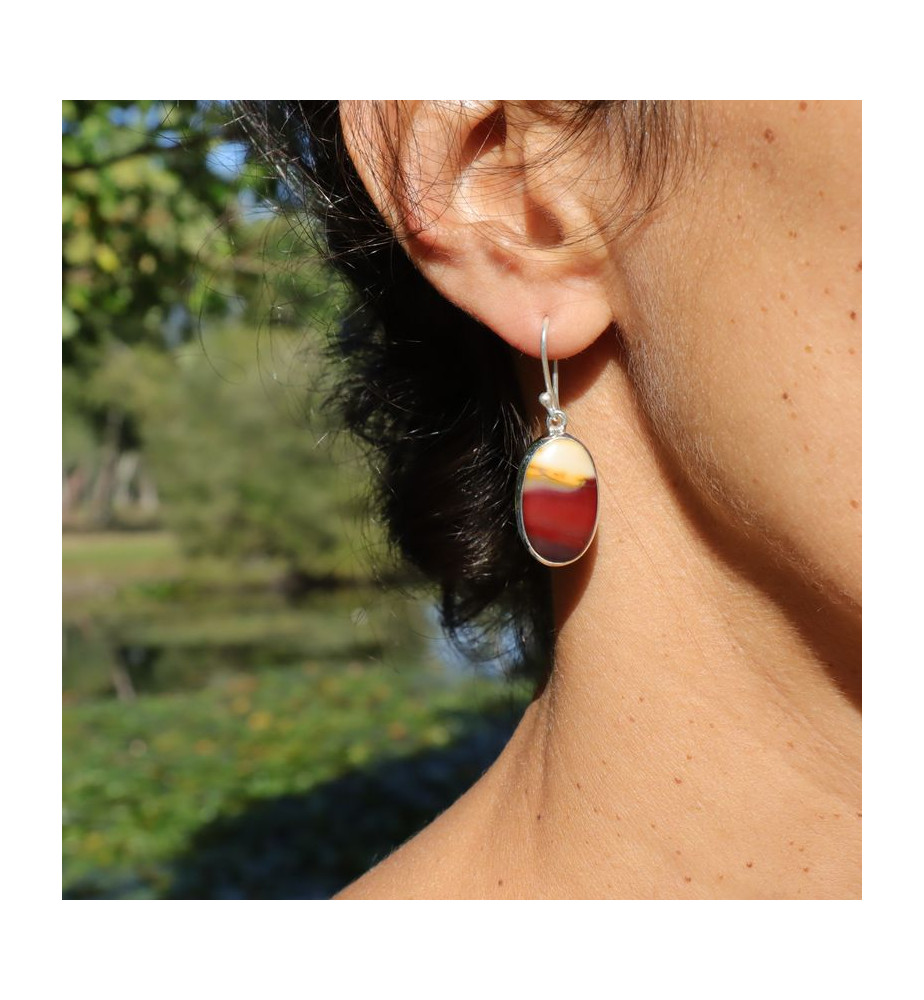 boucles d'oreilles jaspe mokaite