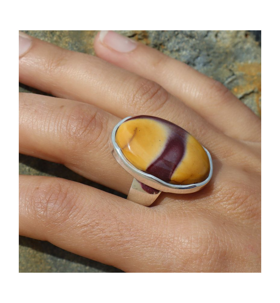 bague argent jaspe