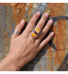 bague argent jaspe mokaite