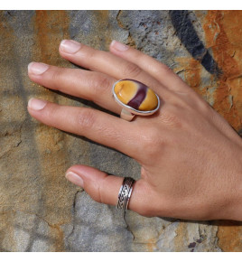 bague argent pierre multicolore