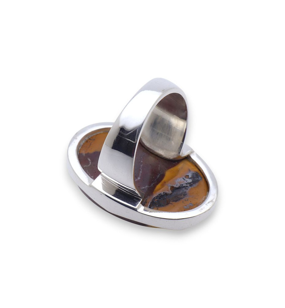 bague argent jaspe mokaite