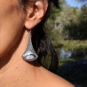agate dendritique boucle d'oreille