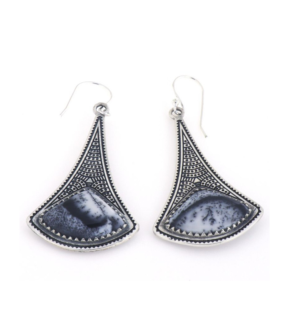 boucles d'oreilles agate dendritique boucles d'oreilles agate dendritique