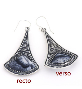 boucles d'oreilles argent et merlinite
