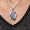 dendritic agate and silver pendant
