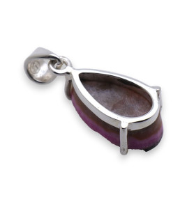 pendentif argent pierre rose