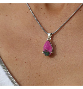 pendentif argent avec cobaltocalcite