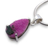 pendentif cobalto-calcite et argent