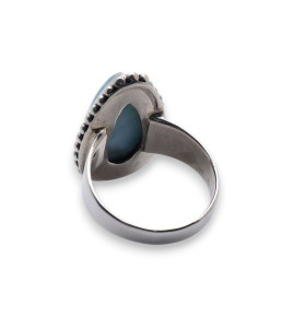 bague argent pierre bleu