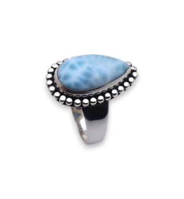 bague argent pierre bleu
