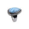 bague argent pierre bleu