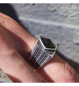 onyx bague homme