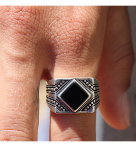 onyx bague femme