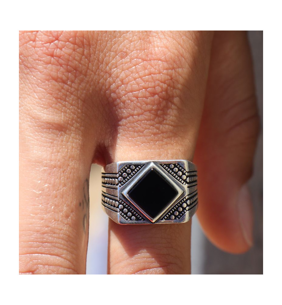 onyx bague femme