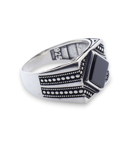 bague homme onyx noir