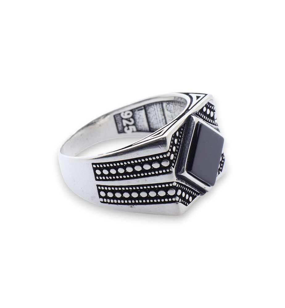 bague homme onyx noir