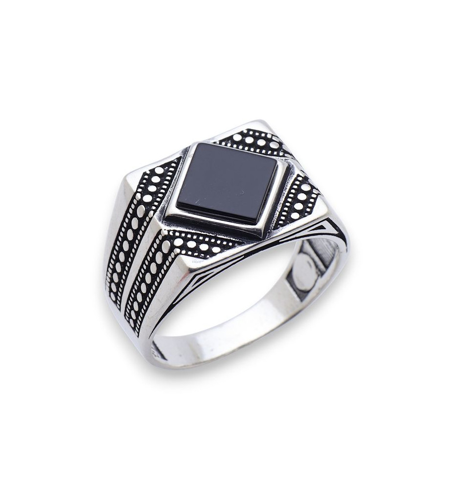 bague homme onyx argent